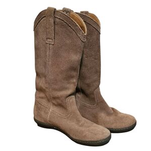 Ariat Sassafras Riding Boots Brown Suede Western Look Fringe Tassels - Size 7.5B
